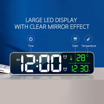 USB LED Digitālais Modinātājs Skatīties Guļamistabas Galda Digitālo Atlikt Elektronisko Darbvirsmas Spoguļi Pulksteņi Home Galda Dekorēšana 9