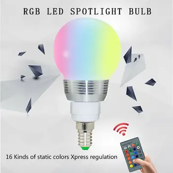 16 Krāsu Mainās LED RGB Globe Spuldzes 3W Ar Tālvadības pulti E14 E27 B22 Skrūvi Bajonetes Bāzes Mājas Apdare Lampas 85-265V