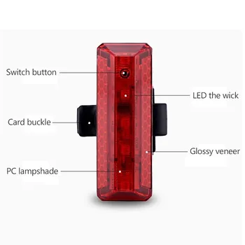 GENIU Astes Gaismas Velosipēdu Gaismas Velosipēdu Lukturīti 5 Režīmi LED USB Lādējamu Riteņbraukšana Taillight Velosipēdu Aizmugurējie Lukturi