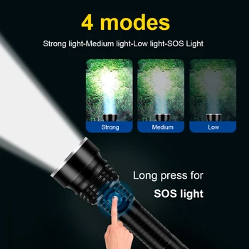 XHP90.2 200 niršanas Lukturīti lāpu jaudīgs LED lukturītis 18650 26650 Uzlādējams Zemūdens lampas xhp90 xhp70 spožas laternas