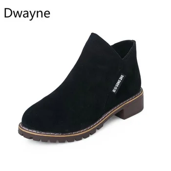 Dwayne Jauna Rudens Ziemas Sieviešu Zamšādas Zābaki Sieviešu Vienotā Zābaki sieviete Potītes Zābaki Dzīvoklis Oxford kurpes zapatos mujer izmēri 35-40