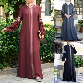 Eid Mubarak Musulmaņu Abaya Kleita Sievietēm Turcija Drukāt Kaftan Hijab Drukāt Raibs Laternu Piedurknēm Etniskā Dubaija Islāma Apģērbi