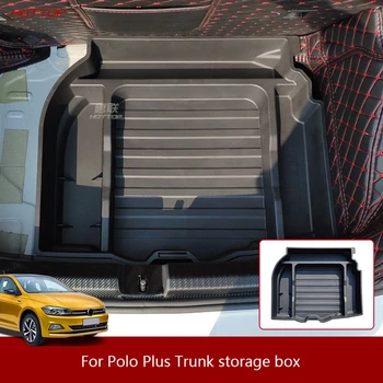 Par Volkswagen VW Polo Plus 2019 Bagāžnieka Storage Box Storage Box Rezerves Riepas Nodalījumā Uzglabāšanas Kaste Apdares Rīks