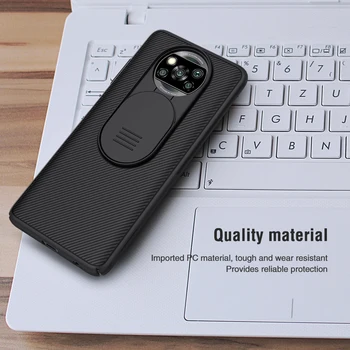 NILLKIN POCO X3 NFC Gadījumā Cietās Plastmasas Bīdiet Aizmugurējo Vāciņu Tālruņa Kameru Aizsardzības Gadījumā Xiaomi PocoPhone POCO X3 NFC