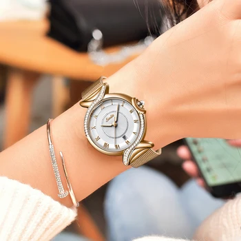Jaunu SUNKTA Kvarca Skatīties Sieviešu Acu Nerūsējošā Tērauda Watchband Gadījuma rokas Pulkstenis Japāna Kustību Bayan Kol Saati Reloj Mujer 2020