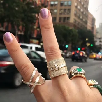 GODKI Monako Dizaina Luksusa Paziņojumu Paaugstināma Gredzenu Sievietēm, Kāzu Kubikmetru Zircon Saderināšanās Dubaija Punk Līgavas Top Pirkstu Gredzeni