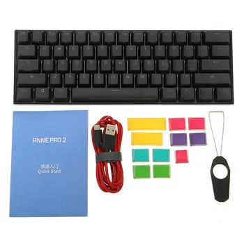 ANNE PRO 2 Gateron Slēdzis USB RGB Mechanical Gaming Keyboard 61 Taustiņi Windows 7/8/10, Mac, Linux