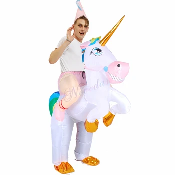 Piepūšamās Unicorn Kostīmu Varavīksnes Blowup Dzimšanas Dienas Svinības Cosplay Ziemassvētku Halloween Piepūšamās Kostīmu Talismans Sieviešu, Vīriešu, Bērnu