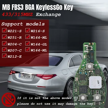 CGDI Vienu Sākt Keyless Go Smart Būt Galvenie 315/433mHz Par Mercedes-Benz, Smart Key 3/4 Pogas Logo Darbi CGDI MB Prog&VVDI2/VVDI MB
