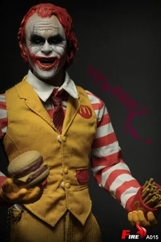 Noliktavā 1/6 Mēroga A015 Tēvocis Hamburger McDonald ' s Double Joker Galvas, Drēbes, Kolekcionējamus Rīcības Attēls Klauns