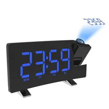 Projekcijas Modinātājs Digitālo Griestu Displejs 180 Grādu Projektoru Reostats Radio Akumulatora Rezerves Multi-funkcionālo Led Pulkstenis