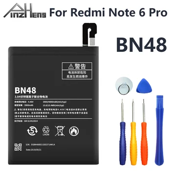 PINZHENG Akumulatora BN48 4000mAh Par Xiaomi Redmi 6. Piezīme Pro Akumulatora Augstas Kvalitātes Rezerves BN48 Bateria Ar Bezmaksas Rīkiem