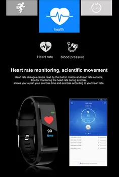 115Plus Sirdsdarbības Ātrums, asinsspiediens Smart joslā 5 Aproce Fitnesa Tracker Smart Joslā Bluetooth Smart Skatīties fit Vīriešu un Sieviešu Aproce