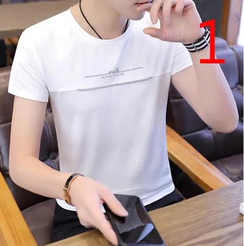 Summershirt vīriešu īsām piedurknēm kokvilnas tendence vīriešu korejiešu versiju, self-audzēšanu gadījuma skaists gāzes krekls