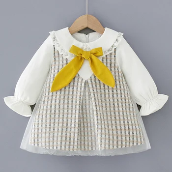VIŅŠ Sveiki Baudīt Meiteņu Kleitas Rudens Toddler Baby Girl Apģērbu ar garām Piedurknēm, Ziedu Drukas Kleita Tutu Gadījuma Kleita Drēbes Bērniem