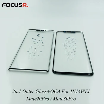 2in1 Stikla+OCA LCD Ekrāns Ārējā Stikla Nomaiņa Ar OCA Par Huawei Mate 20 Pro Mate 30 Pro Mobilo Tālruni, Touch Panel Ar OCA