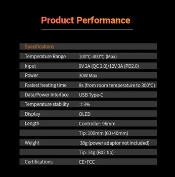 TS80P lodāmurs Mini Smart Pārnēsājamo Digitālo lodāmurs Rīku, Regulējams Temperatūras OLED Displejs Ar 30W Sākotnējā Jauda