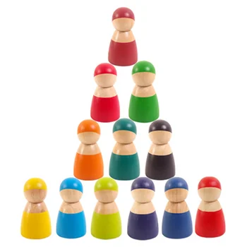 12 Bitu Lelle Nelietis Celtniecības Bloku Rotaļlietas Radošo Varavīksnes Krāsu Koka Rotaļlietas Bērnu Montessori Bērnu Agrīnās Izglītības Dāvanu