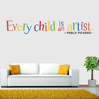 Katrs Bērns Ir Mākslinieks, Bērnu Istabas Sienas Uzlīmes, Vinila Sienas Uzlīmes Noņemamas Art Gleznojumi Pašlīmējošās Tapetes Mājas Dekoru Q40
