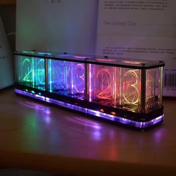 Atdarināt Pilnu Krāsu RGB Mirdzumu Caurules Pulksteni LED Mūzikas Spektra DIY Komplekti Dekoru, Dāvanu Dropshipping