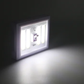 Magnētiskā 4* COB LED Bezvadu Gaismas Slēdzi Burvju Lente Sienas Nakts Gaismas ar Bateriju Darbināmas Virtuves Skapī Garāžas Lampa, Skapis