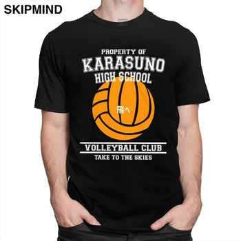 Cool Īpašuma Karasuno vidusskolas Volejbola Kluba T Krekls Vīriešiem ar Īsām Piedurknēm Japāņu Manga Haikyuu T-krekls Ikdienas Kokvilnas Tee
