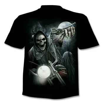 Piliens Kuģa Vasarā Jaunu 3D Galvaskausa T-Krekls Vīriešiem un Sievietēm Hip Hop Smieklīgi Gadījuma T-Krekls ar Īsām Piedurknēm O-veida Kakla Top Modes HarajukuT-Krekls