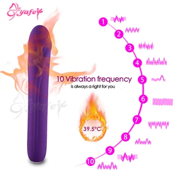 Sildītājs Dildo Vibratoru 10 Speed Magic Wand Medicīniskā Silikona Klitora Stimulators G-Spot Masāža AV Stick Seksa Rotaļlieta, paredzēta Sievietēm