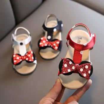 Jaunas Vasaras sandales Bērniem meiteņu apavi Zīdaiņiem un Bērniem, Bērnu sandales Meitenēm Minnie Loku Princese Gumijas Sandales Kurpes