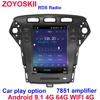 Auto GPS 2din radio Ford Mondeo mk4 2011 2012 2013 Android multimediju atskaņotāju, navigācijas Vertikāla ekrāna Tesla stils