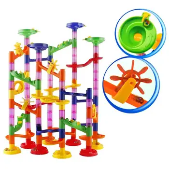 105pcs DIY Būvniecības Marmora Sacensību Palaist Dziesmu Celtniecības Bloki Bērniem Labirints Bumbu Roll Rotaļlietas Agri Izglītības Rotaļlietas, Ziemassvētku Dāvanas