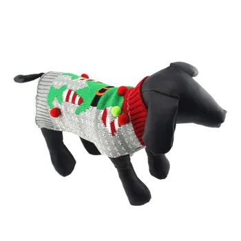 Ziemassvētku Suns Džemperis Ziemas Klauns Kucēns Apģērbu, Siltu Ziemassvētku Ziemeļbriežu Suņu Apģērbi Džemperi Maziem, Vidējiem Pet Suņiem Dachshund