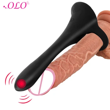OLO Dzimumlocekļa Gredzens Vibrators G-Spot Maksts Klitora Stimulācija Seksa Rotaļlietu Vīriešiem Pāris Pieaugušo Spēle