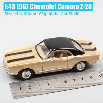 1/43 Mēroga retro vecs Chevrolet Camaro Z28 automašīnas modelis Lējumiem Transportlīdzekļu miniatūra automašīnas 1967. gada Atdarinājumus, bērnu rotaļu automašīnas vintage