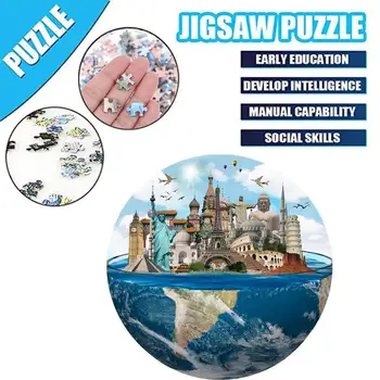 Kārta Puzzle 1000 Gabali 3D Puzle Pieaugušo Izglītības Rotaļlieta Bērniem interesantas Vietas Puzzle Svētku Dāvanu Dropshipp