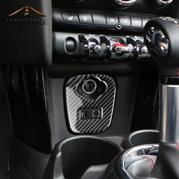 AMBERMILEfor Mini Cooper JCW F55 F56 Piederumi Auto Interjera Oglekļa Šķiedras piepīpētāja USB AUX Paneli, Konsoli Vāka Uzlīme