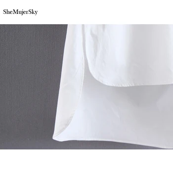 SheMujerSky Balts Savienoti Melns Krekls Kleita Sieviešu Apģērbu 2018. Gada Rudenī ar garām Piedurknēm Kleitas jurken