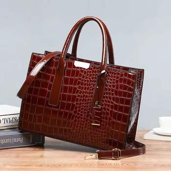 Sieviešu soma luksusa augstas kvalitātes klasiskās krokodils modelis somā zīmola dizainere liela jauda, OLA plecu Messenger bag C824