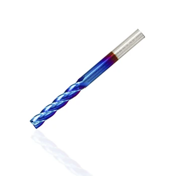 1pc 3.175 mm Kāta Sprial Frēzēšanas 4 Flautas Karbīda Beigām Dzirnavas Nano Zilā krāsā ar Pārklājumu Plakans Gals Dzirnavas CNC Router Bitu Miiling Kuteri