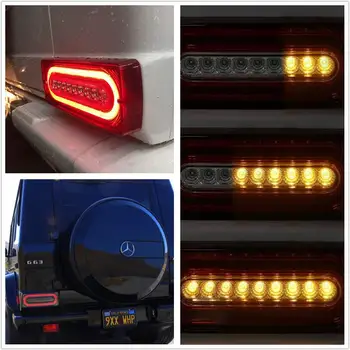 Dinamiskā Dūmu LED Taillight par 90-15 Benz G-Klase W463 G500 G550 G55 AMG Montāža Komplekts Pagrieziena Signāls, Aizmugurējie Miglas Gaitas lukturu