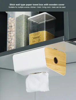 Mājas Koka Plastmasas Audu Box, Multi-funkciju Cietu Koka Salvešu Turētājs Gadījumā Vienkārši Stilīgs Auto, Kastes, Virtuves Audu Turētāji