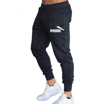 Iespiests gadījuma bikses vīriešu skriešanas bikses sporta bikses tīrtoņa krāsas bikses fitnesa sporta skriešanas bikses melnas un baltas bikses