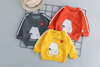 Modes Puiku Drēbes Uzstādīt Pavasara Apģērbu Toddler Multiplikācijas filmu Suns T krekls + Džinsa Apģērbs Zīdaiņiem Bebe Meitenes Tērps 1 2 3 4 Gadiem