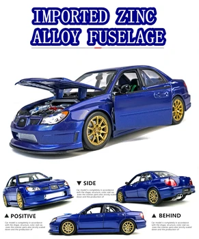 WELLY 1:24 Subaru - Impreza Tumši zila sakausējuma auto modeļa simulācijas auto dekorēšana kolekcija dāvanu rotaļlietas Die casting modelis zēns rotaļlietas