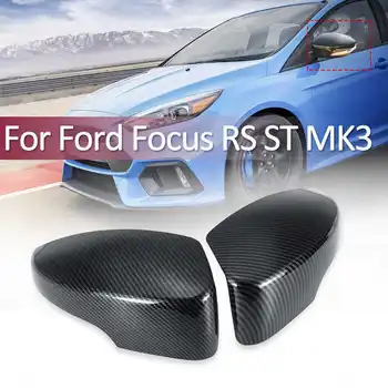 ABS Oglekļa Šķiedras Krāsu Sānu Durvīm Spoguļi Segtu Ūdensnecaurlaidīgs Sejsegu Rāmis Saules Aizsargs Uzlīme Par Ford Focus RS ST MK3 2012-2018