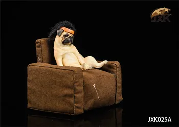 Noliktavā JXK Studio Gudrs Dekadents Suns Mopsis Dzīvnieku Attēls Modelis Statuja Rotaļlietas W/Dīvāns Dāvanu