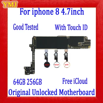 Atbloķēt icould Iphone 8 Mātesplati Ar/Bez Touch ID Remonts Sākotnējā Mātesplati Par iPhone 8 4.7 collu,Labi Pārbaudīta