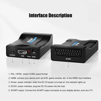 1080P HDMI, Scart Pārveidotājs Smart Box / HD DV / DVD / Laptop / Datoru Savienoties ar HD TV Adapteris Ar ES ASV LIELBRITĀNIJA Strāvas Lādētāju