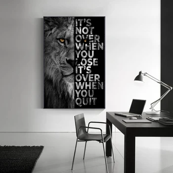Savvaļas Lauva Motivācijas Vēstuli Quote Mākslas Plakāti un Izdrukas uz Audekla Krāsošana Dekoratīvie Mākslas Aina Biroja Mājas Dekoru