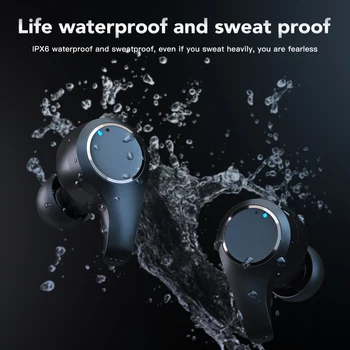 ANC TWS V5.0 Bluetooth Austiņas Bezvadu Ūdensizturīgs Dual Mic Aktīvās Trokšņu Slāpēšanas Pieskarties Skaļuma regulēšana Earbuds Austiņas Tips-c